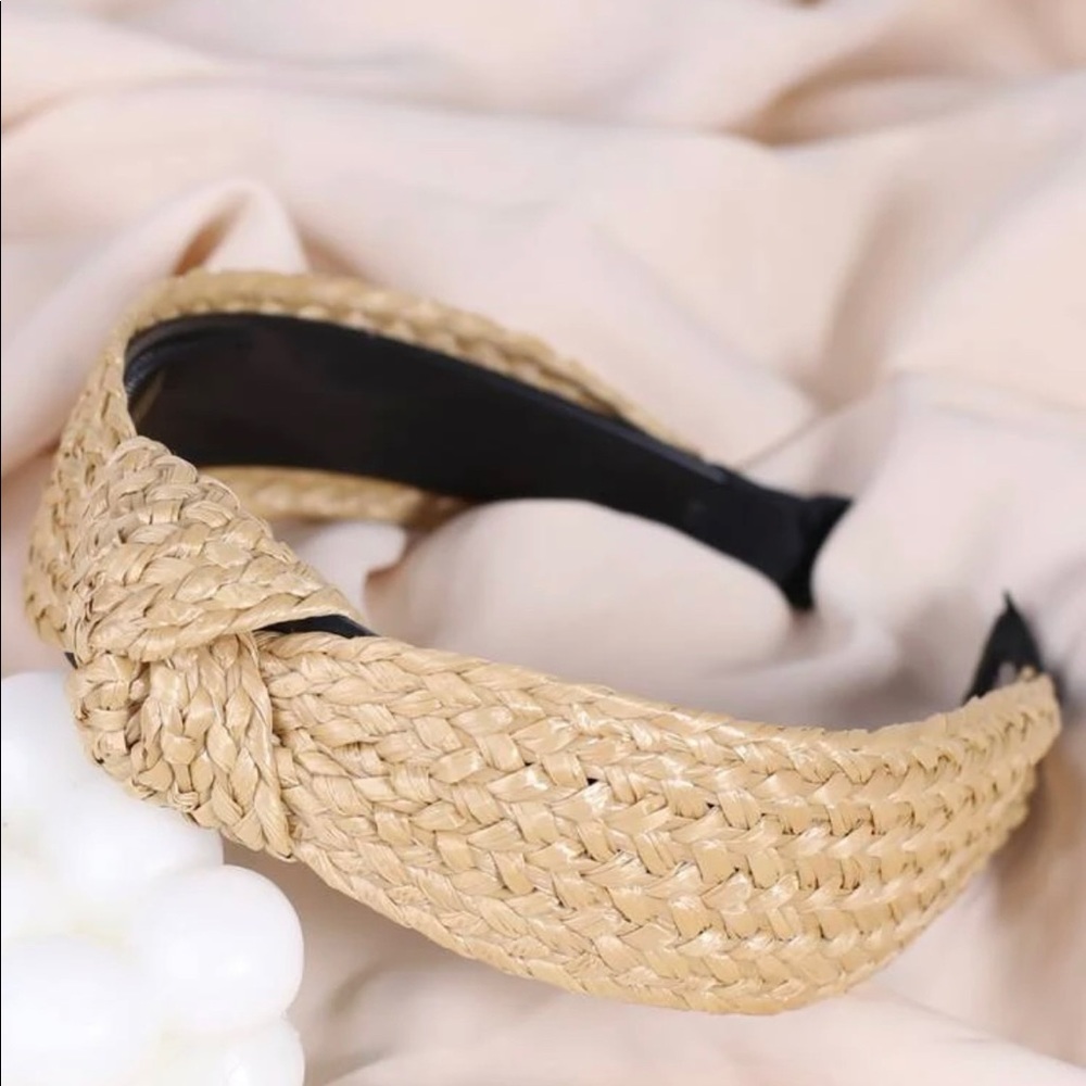 Luxe Boutique | Boho Braided Rattan Natural Top Knot Boutique Headband
